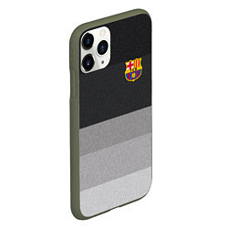 Чехол iPhone 11 Pro матовый ФК Барселона: Серый стиль, цвет: 3D-темно-зеленый — фото 2