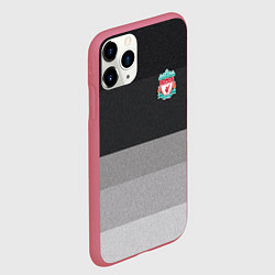 Чехол iPhone 11 Pro матовый ФК Ливерпуль: Серый стиль, цвет: 3D-малиновый — фото 2