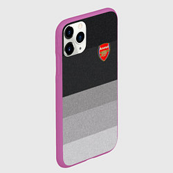 Чехол iPhone 11 Pro матовый ФК Арсенал: Серый стиль, цвет: 3D-фиолетовый — фото 2