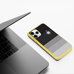 Чехол iPhone 11 Pro матовый ФК Интер: Серый стиль, цвет: 3D-желтый — фото 2