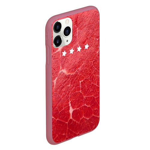 Чехол iPhone 11 Pro матовый Мясо 100% / 3D-Малиновый – фото 2