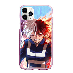 Чехол iPhone 11 Pro матовый My Hero Academia напрягся, цвет: 3D-розовый