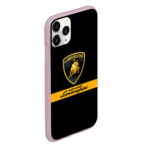 Чехол iPhone 11 Pro матовый Lamborghini Automobili / 3D-Розовый – фото 2