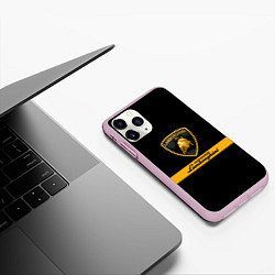 Чехол iPhone 11 Pro матовый Lamborghini Automobili, цвет: 3D-розовый — фото 2