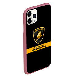 Чехол iPhone 11 Pro матовый Lamborghini Automobili, цвет: 3D-малиновый — фото 2