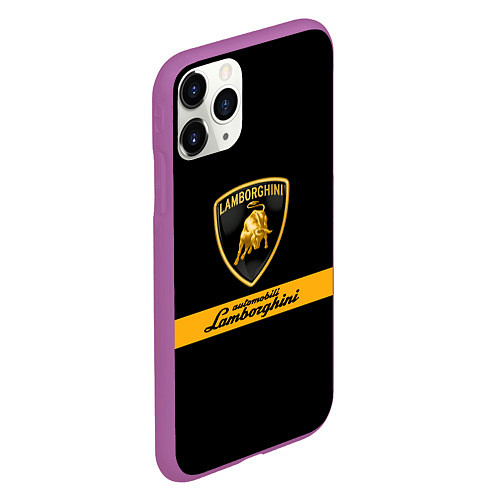 Чехол iPhone 11 Pro матовый Lamborghini Automobili / 3D-Фиолетовый – фото 2