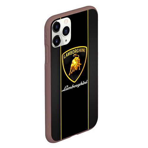 Чехол iPhone 11 Pro матовый Lamborghini Luxury / 3D-Коричневый – фото 2