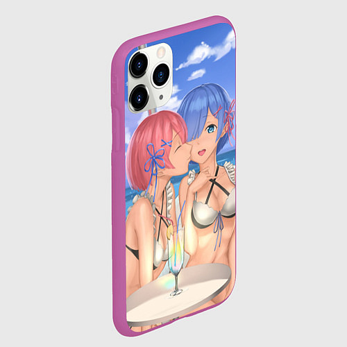 Чехол iPhone 11 Pro матовый Жизнь в другом мире с нуля / 3D-Фиолетовый – фото 2