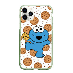 Чехол iPhone 11 Pro матовый Cookie Monster, цвет: 3D-салатовый