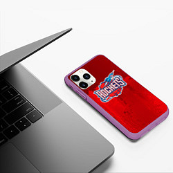 Чехол iPhone 11 Pro матовый Rockets NBA, цвет: 3D-фиолетовый — фото 2