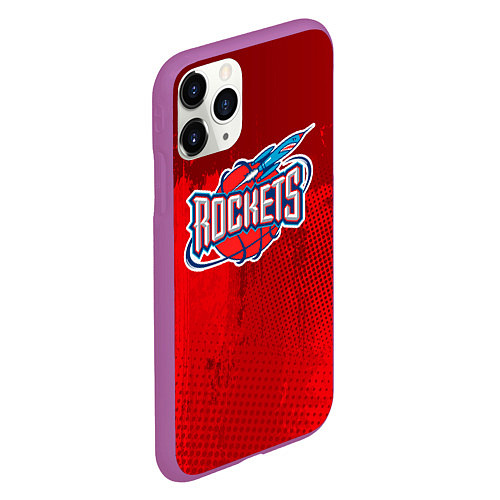 Чехол iPhone 11 Pro матовый Rockets NBA / 3D-Фиолетовый – фото 2