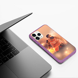 Чехол iPhone 11 Pro матовый NBA Rockets 13, цвет: 3D-фиолетовый — фото 2