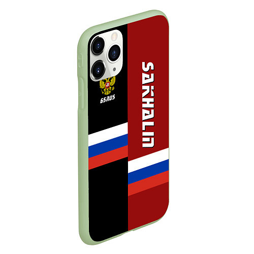 Чехол iPhone 11 Pro матовый Sakhalin, Russia / 3D-Салатовый – фото 2