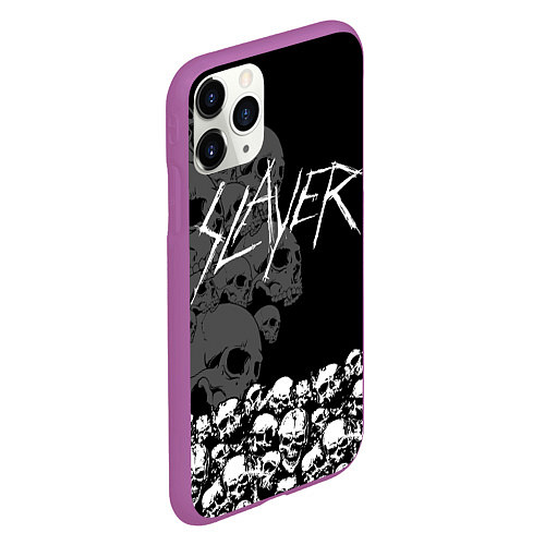 Чехол iPhone 11 Pro матовый Slayer: Dark Skulls / 3D-Фиолетовый – фото 2