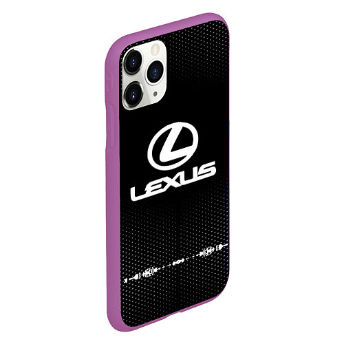 Чехол iPhone 11 Pro матовый Lexus: Black Abstract / 3D-Фиолетовый – фото 2