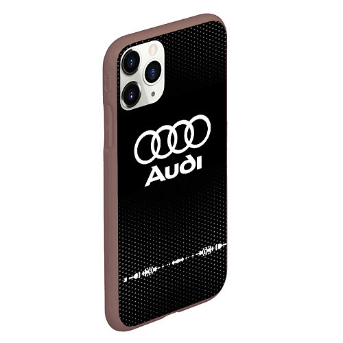 Чехол iPhone 11 Pro матовый Audi: Black Abstract / 3D-Коричневый – фото 2