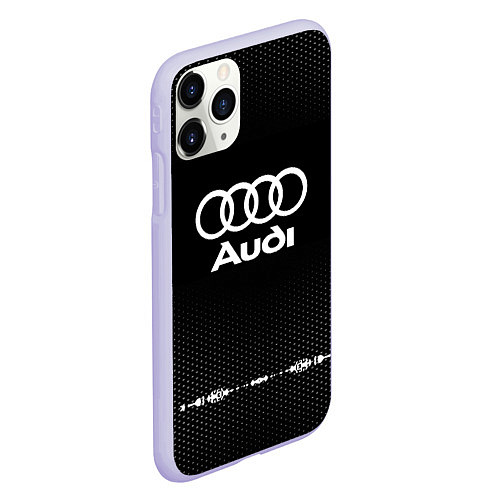 Чехол iPhone 11 Pro матовый Audi: Black Abstract / 3D-Светло-сиреневый – фото 2