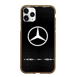 Чехол iPhone 11 Pro матовый Mercedes: Black Abstract, цвет: 3D-коричневый