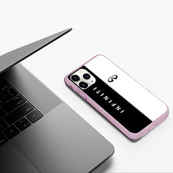 Чехол iPhone 11 Pro матовый Infiniti: Black & White, цвет: 3D-розовый — фото 2