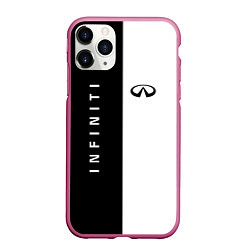 Чехол iPhone 11 Pro матовый Infiniti: Black & White, цвет: 3D-малиновый