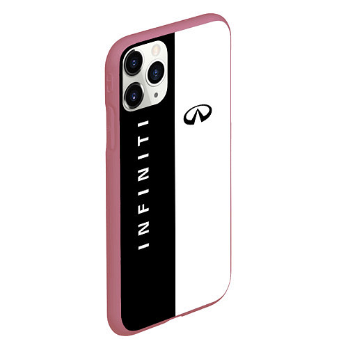 Чехол iPhone 11 Pro матовый Infiniti: Black & White / 3D-Малиновый – фото 2