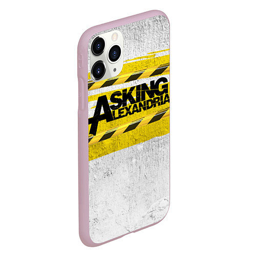 Чехол iPhone 11 Pro матовый Asking Alexandria: Danger / 3D-Розовый – фото 2