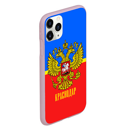 Чехол iPhone 11 Pro матовый Краснодар: Россия / 3D-Розовый – фото 2