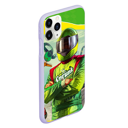 Чехол iPhone 11 Pro матовый GTA V: Online Racer / 3D-Светло-сиреневый – фото 2