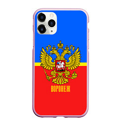 Чехол iPhone 11 Pro матовый Воронеж: Россия, цвет: 3D-розовый