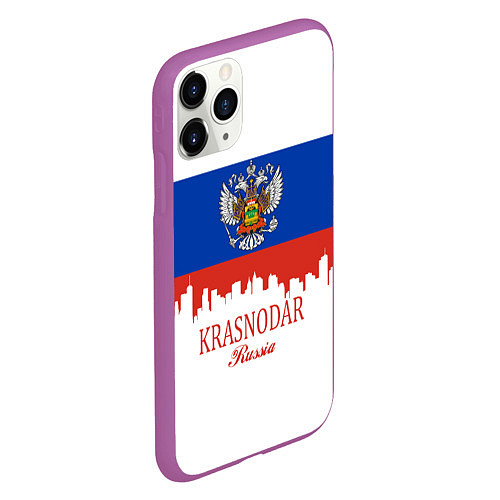 Чехол iPhone 11 Pro матовый Krasnodar, Russia / 3D-Фиолетовый – фото 2