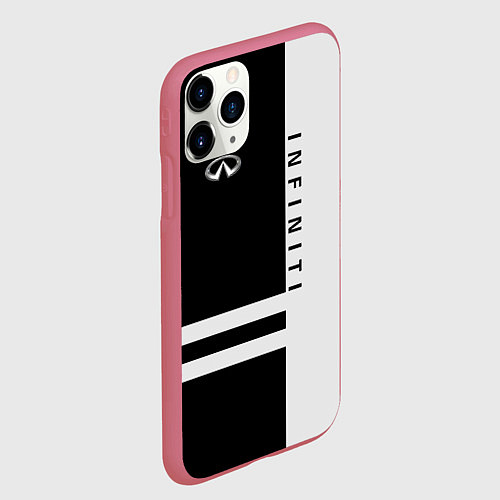 Чехол iPhone 11 Pro матовый Infiniti: B&W Lines / 3D-Малиновый – фото 2