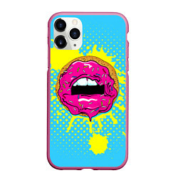 Чехол iPhone 11 Pro матовый Donut Lips, цвет: 3D-малиновый