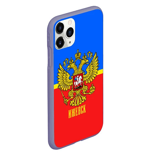 Чехол iPhone 11 Pro матовый Ижевск: Россия / 3D-Серый – фото 2