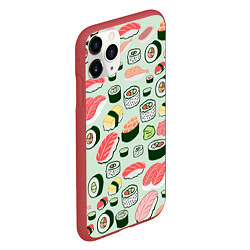 Чехол iPhone 11 Pro матовый Любитель суши, цвет: 3D-красный — фото 2