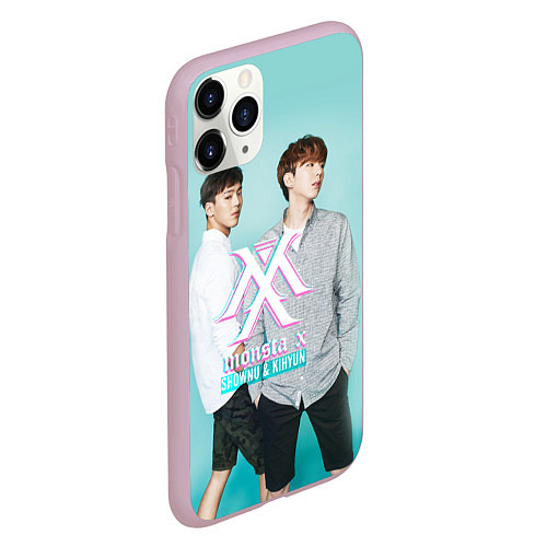 Чехол iPhone 11 Pro матовый Shownu & Kihyun / 3D-Розовый – фото 2