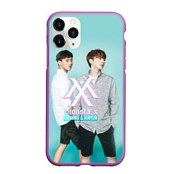 Чехол iPhone 11 Pro матовый Shownu & Kihyun, цвет: 3D-фиолетовый