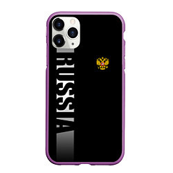 Чехол iPhone 11 Pro матовый Russia: Black Line