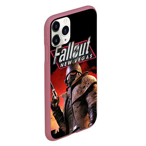 Чехол iPhone 11 Pro матовый Fallout: New Vegas / 3D-Малиновый – фото 2