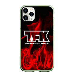 Чехол iPhone 11 Pro матовый Thousand Foot Krutch: Red Flame, цвет: 3D-салатовый