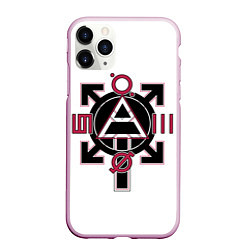 Чехол iPhone 11 Pro матовый 30 seconds to Mars emblem, цвет: 3D-розовый