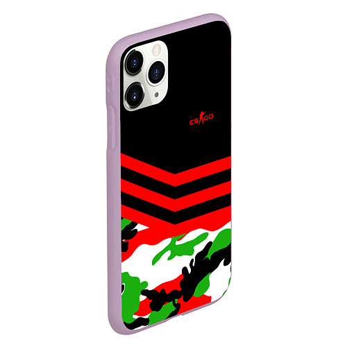 Чехол iPhone 11 Pro матовый CS:GO Red Camo / 3D-Сиреневый – фото 2