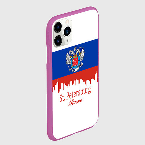 Чехол iPhone 11 Pro матовый St. Petersburg: Russia / 3D-Фиолетовый – фото 2