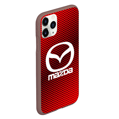 Чехол iPhone 11 Pro матовый Mazda: Red Carbon / 3D-Коричневый – фото 2