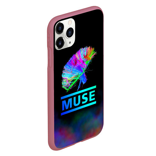 Чехол iPhone 11 Pro матовый Muse: Neon Flower / 3D-Малиновый – фото 2