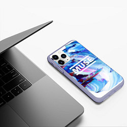 Чехол iPhone 11 Pro матовый MUSE: Blue Colours, цвет: 3D-светло-сиреневый — фото 2