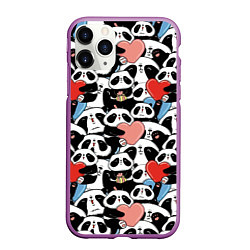 Чехол iPhone 11 Pro матовый Funny Pandas