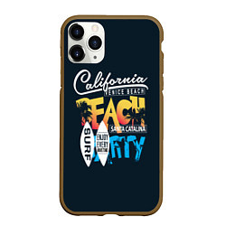 Чехол iPhone 11 Pro матовый California Beach, цвет: 3D-коричневый