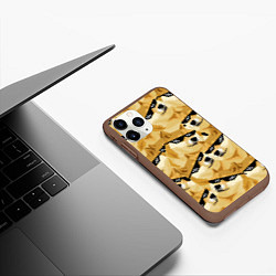 Чехол iPhone 11 Pro матовый Doge: Deal with it, цвет: 3D-коричневый — фото 2