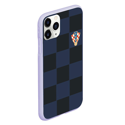 Чехол iPhone 11 Pro матовый Сборная Хорватии: Гостевая ЧМ-2018 / 3D-Светло-сиреневый – фото 2