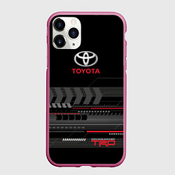 Чехол iPhone 11 Pro матовый Toyota TRD, цвет: 3D-малиновый